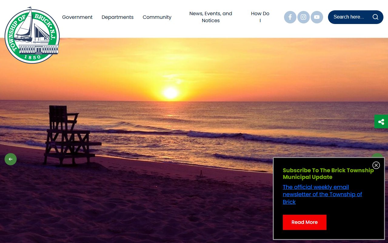 Brick Township government building related to court docket records