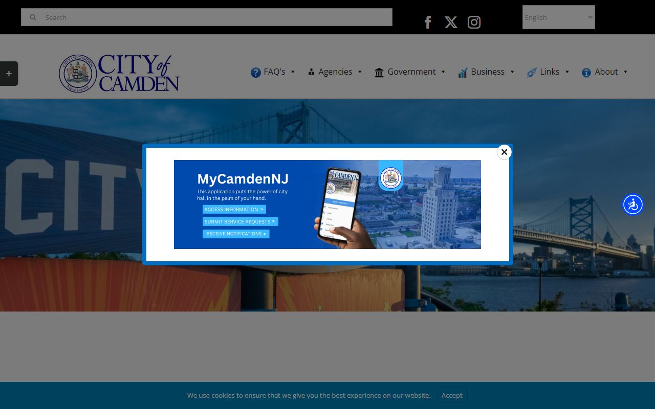 Camden Municipal Court building for Camden court docket records