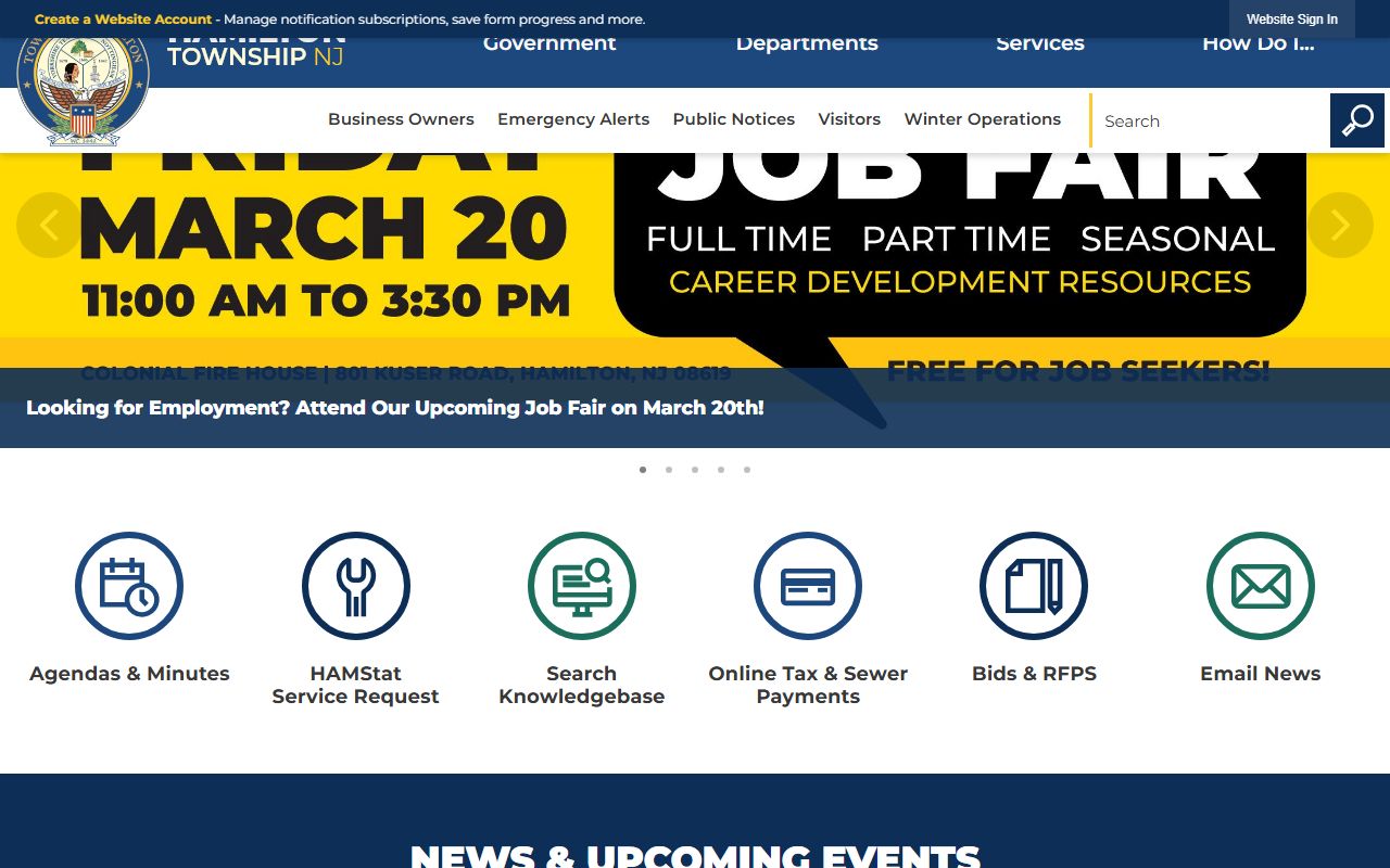 Hamilton Township government offices and court docket coordination