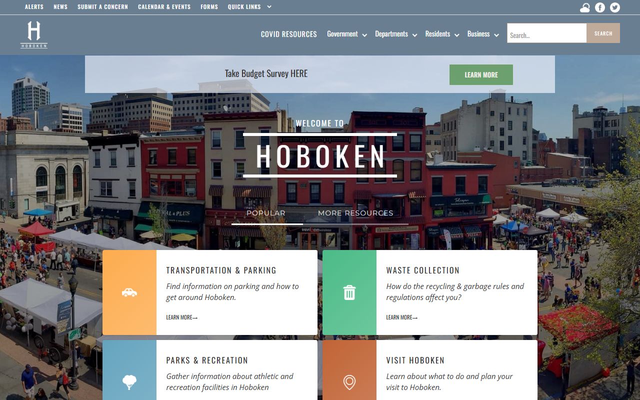 Hoboken city government resources and court docket information