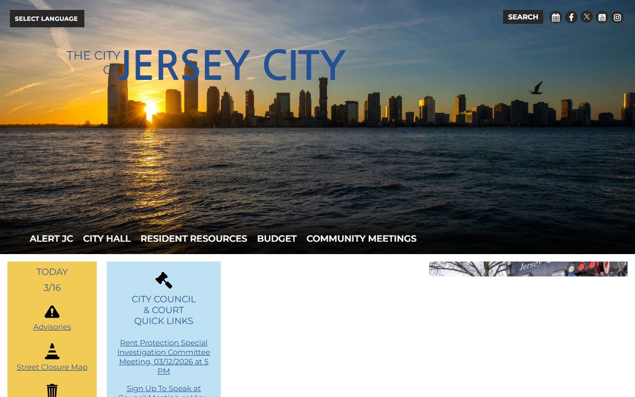 Jersey City government offices supporting court docket operations