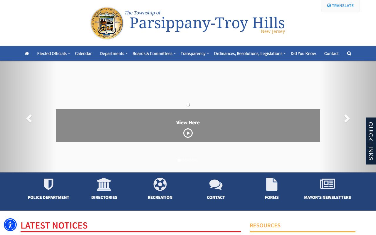 Parsippany-Troy Hills Township government and court docket resources