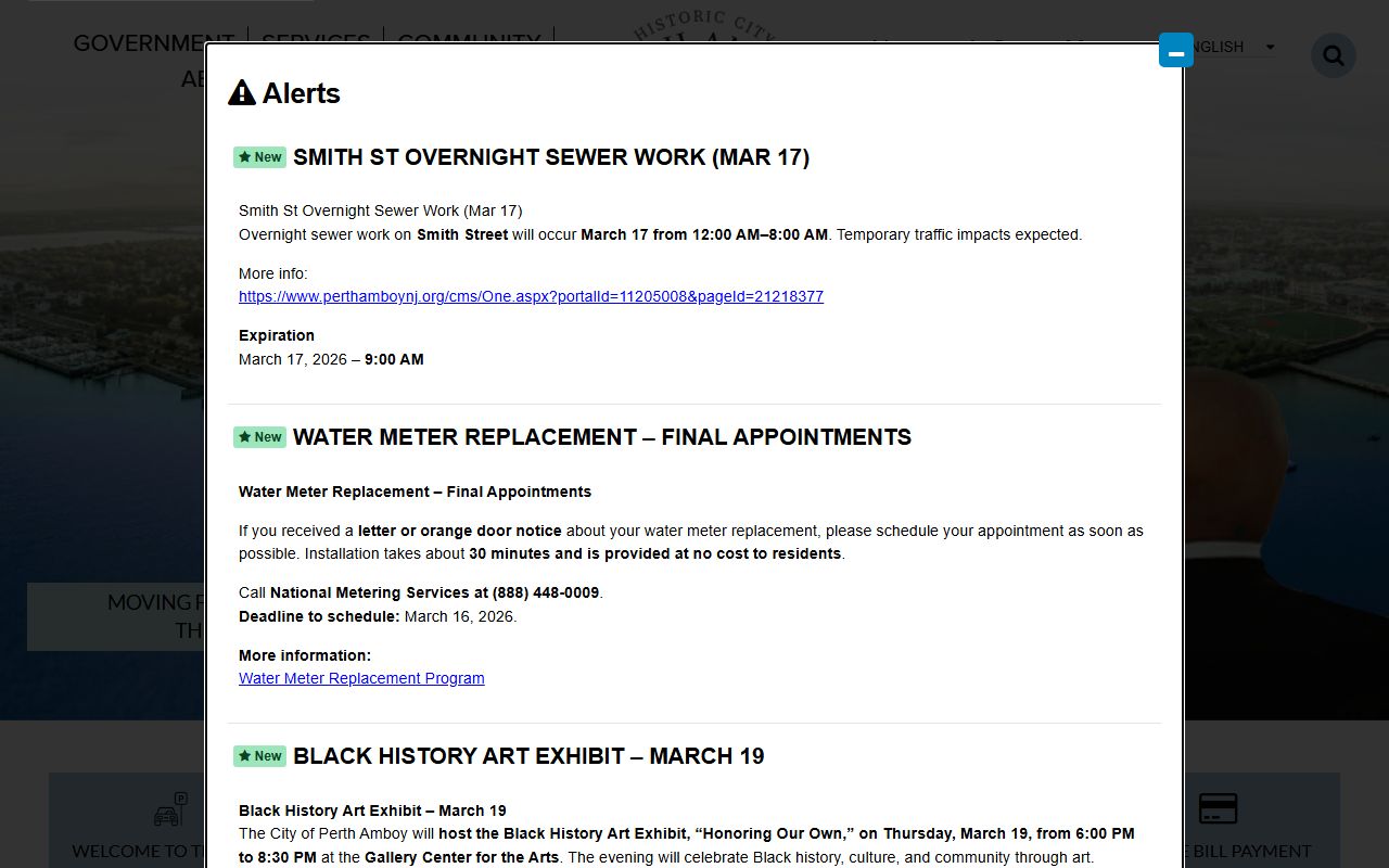 Perth Amboy city government and court docket resources