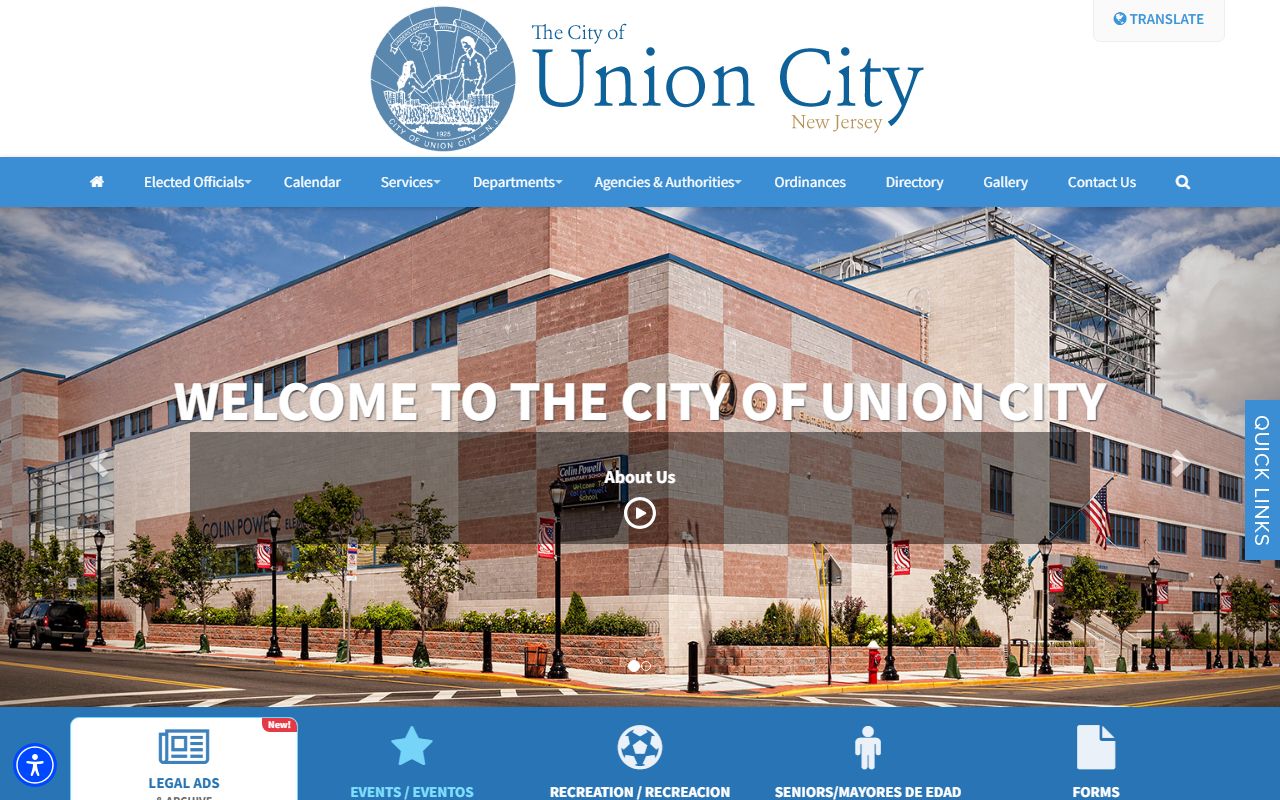 Union City government building related to court docket records