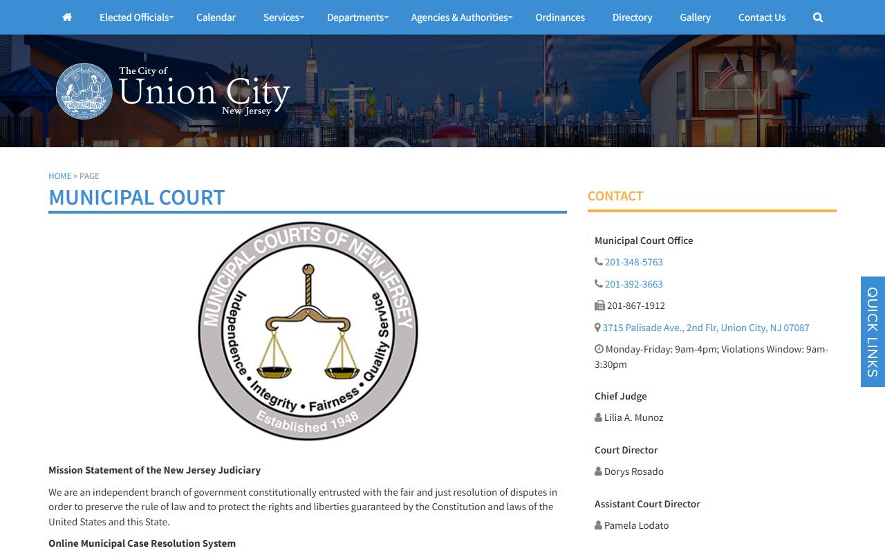 Union City Municipal Court for Union City court docket records