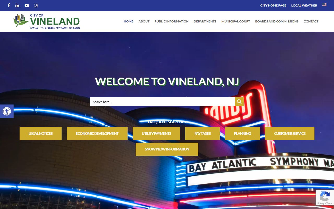 Vineland city government legal resources and court docket records
