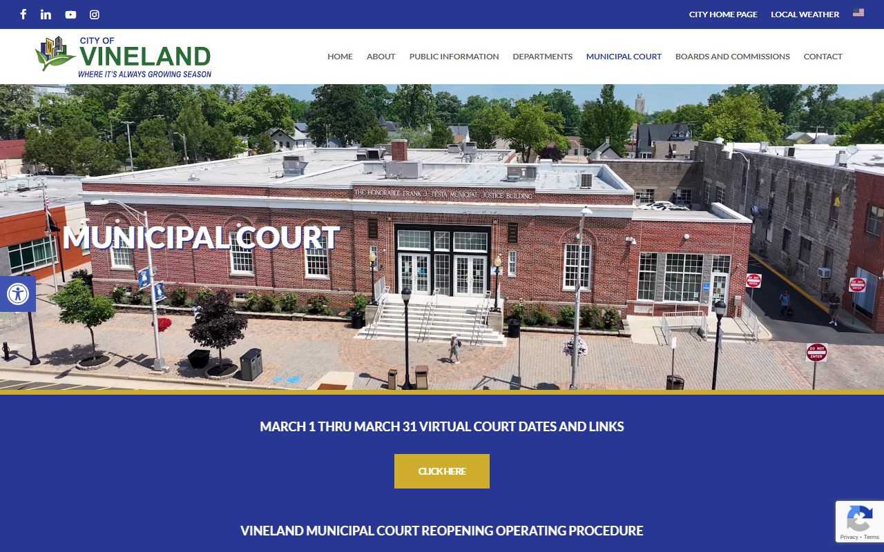 Vineland Municipal Court docket records and case search