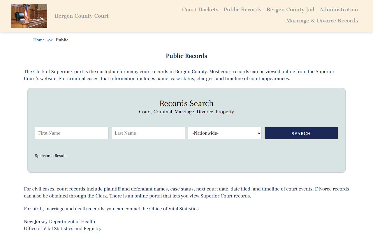 Bergen County court records and docket system overview