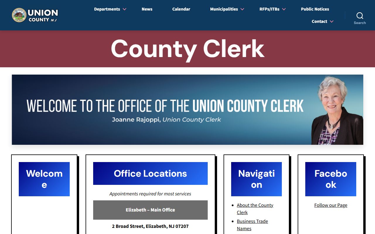 Union County Clerk's Office for court docket access